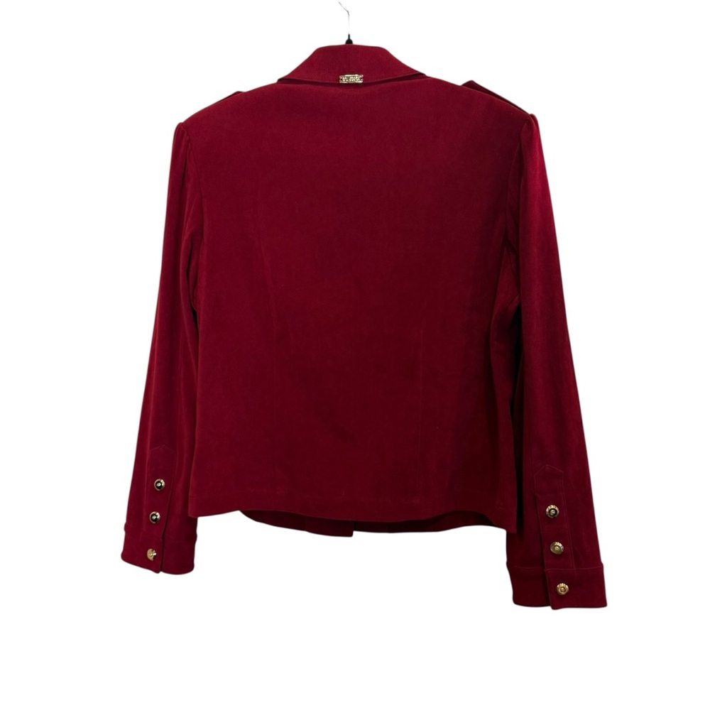 St. John Sport Crimson Vintage Military Inspired Blazer with Gold Accents sz S - Picture 5 of 13